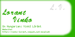 lorant vinko business card
